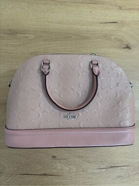 Coach 2 pc Matching Signature Debossed Patent Leather Mini Sierra Satchel Pink